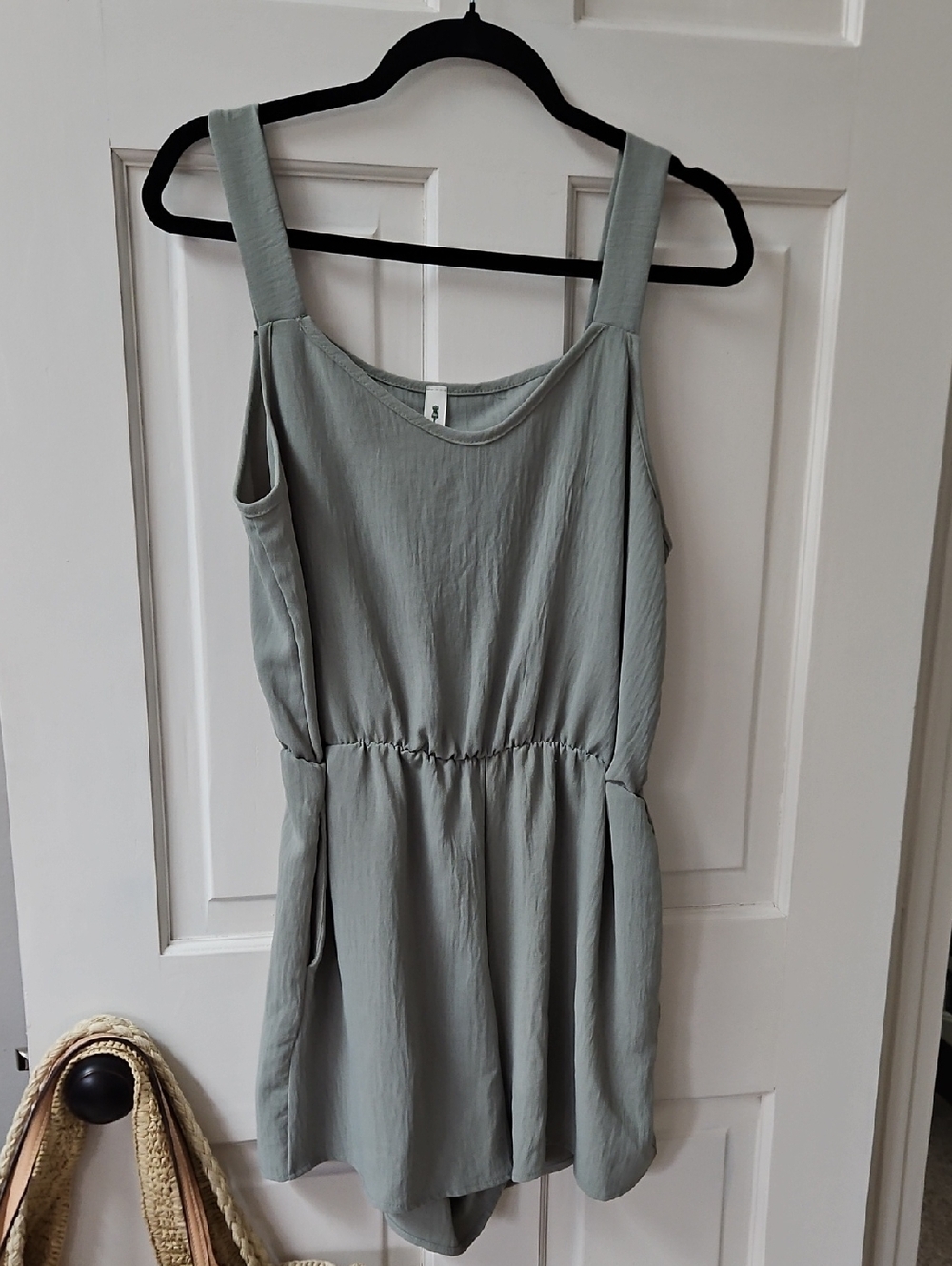 Light Sage Romper with Wide Straps